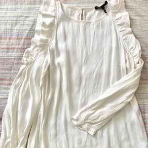 Maje cold-shoulder ruffle blouse